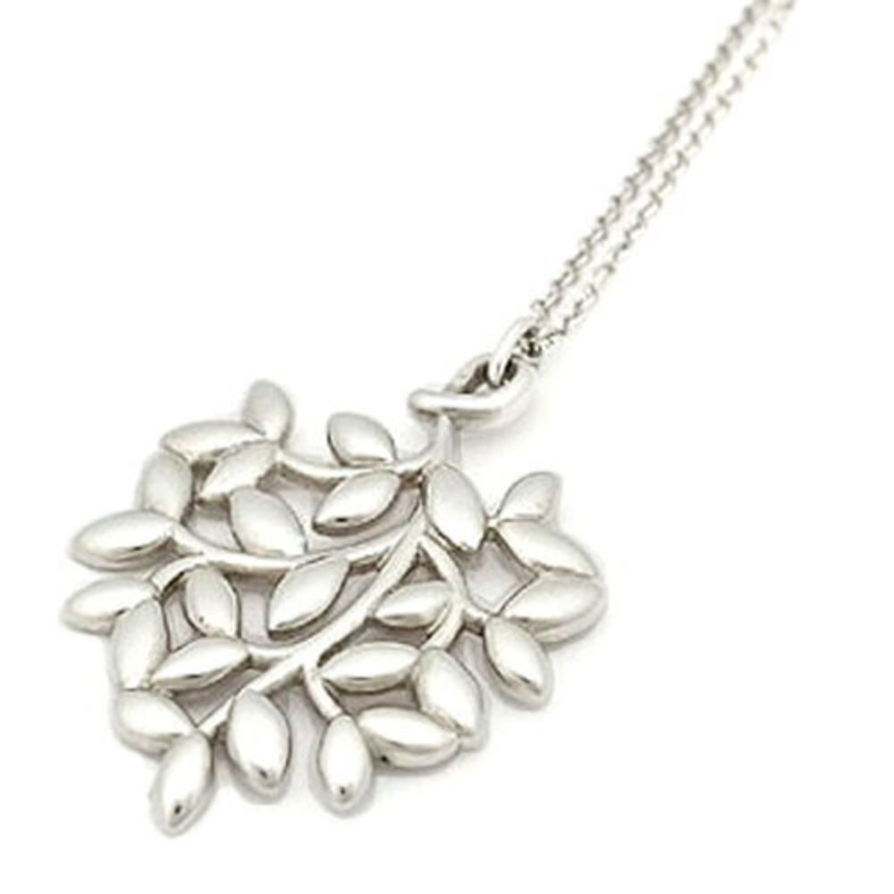 TIFFANY Co Olive Leaf Pendant NecklaceThe branch symbol of peace glorySterling